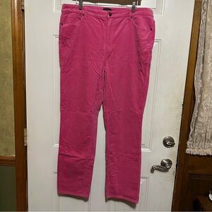 Talbots 5-Pocket Straight Leg Pink Corduroy Pants Womens Size 16